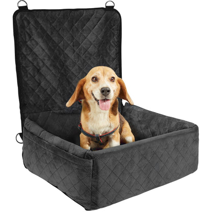 Black Fabric Dog Car Seat - Comfort & Safety for Small Dogs