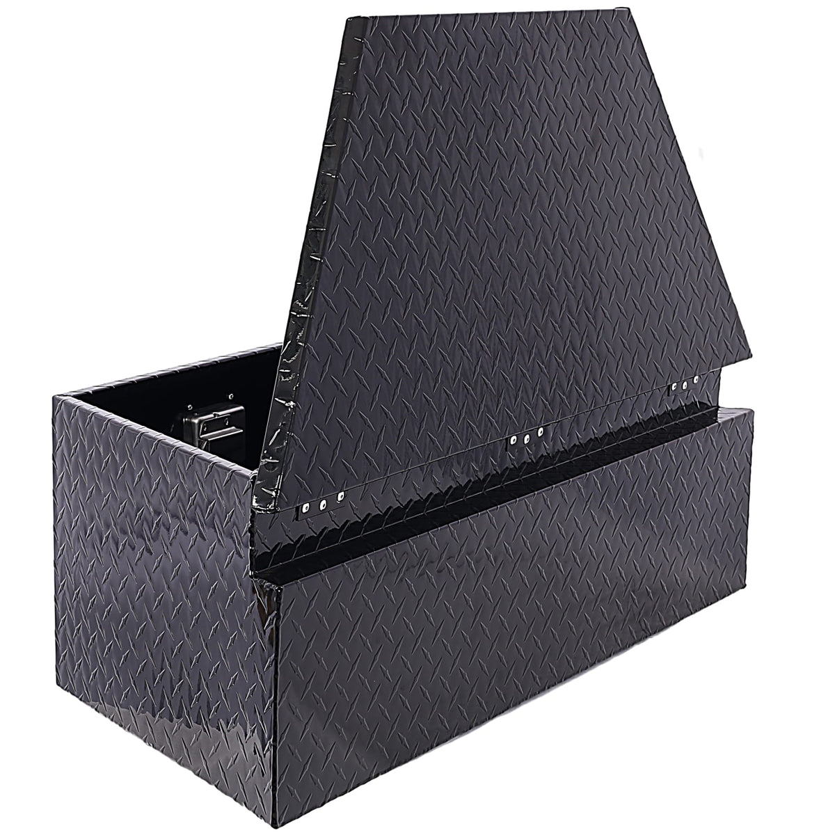 Black Aluminum Tool Box for Secure Garage Storage