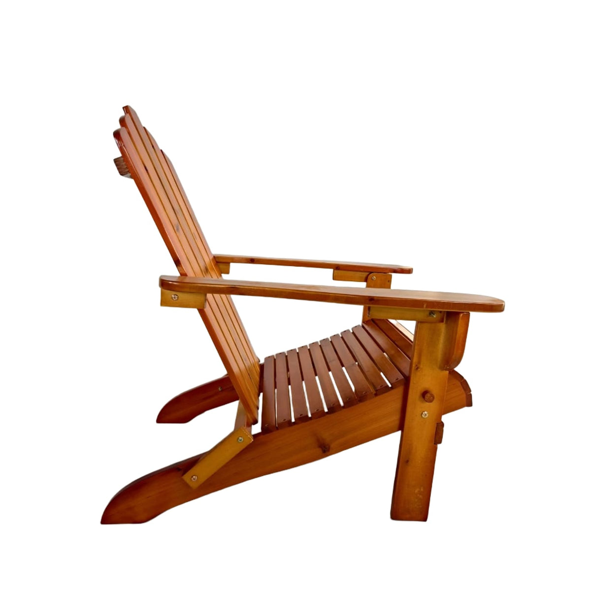 Foldable Wood Adirondack Chair - Oak Finish, Outdoor Patio Seating