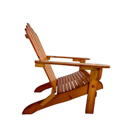 Foldable Wood Adirondack Chair - Oak Finish, Outdoor Patio Seating