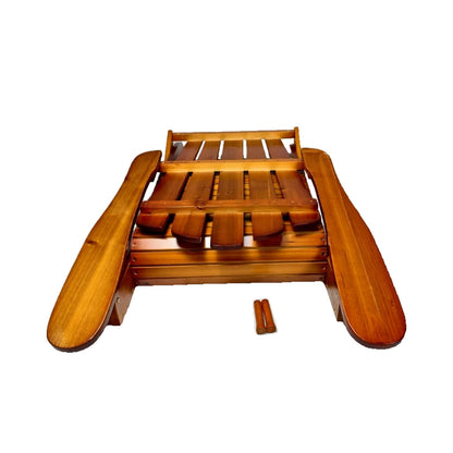 Foldable Wood Adirondack Chair - Oak Finish, Outdoor Patio Seating