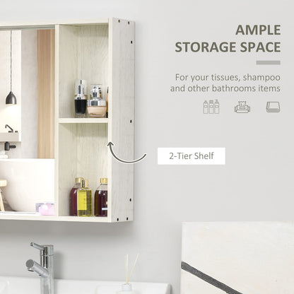 24.75" White Bathroom Medicine Cabinet with Mirror - Storage Shelf