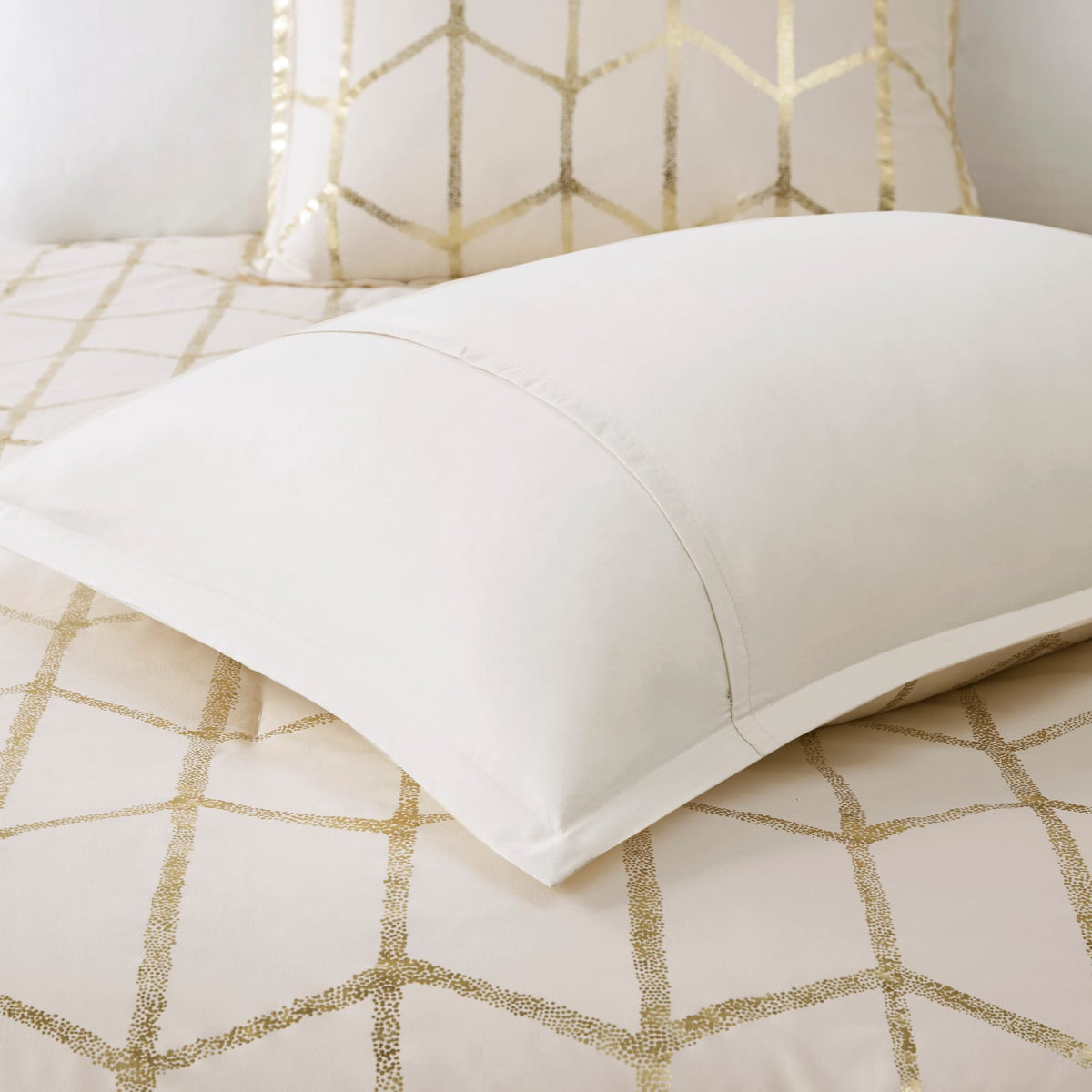 Twin/Twin XL Polyester Comforter Set - Ivory Geometric Print