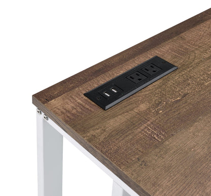 Tyrese Walnut & White Writing Desk - Work From Home Office