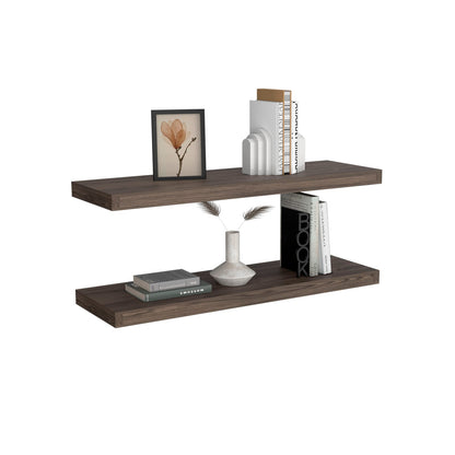 Brown Floating Shelves Set of 2 - 31.5" Wide