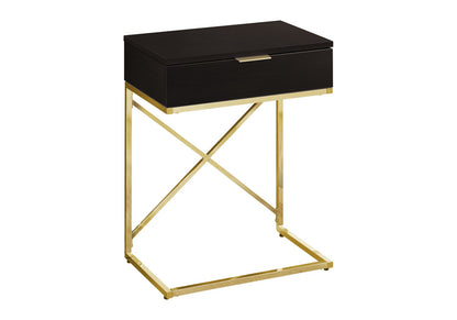 Espresso Accent Table - Storage Drawer Side Table