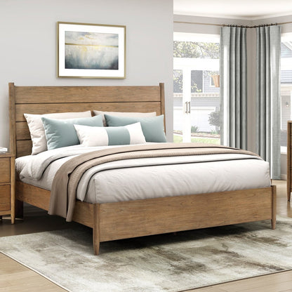 Queen Brown Wood Bed Frame Modern Bedroom