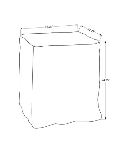 Grey Magnesium Oxide Accent Table for Garden or Poolside Use