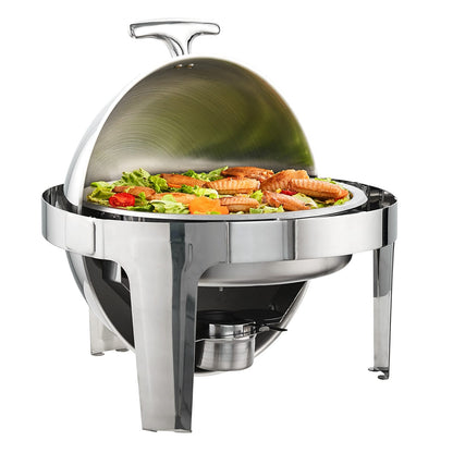 Roll Top Chafing Dish Buffet Set - 6 Qt, Stainless Steel