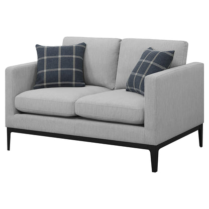 Light Grey Upholstered Loveseat - 56" Sofa for Living Room