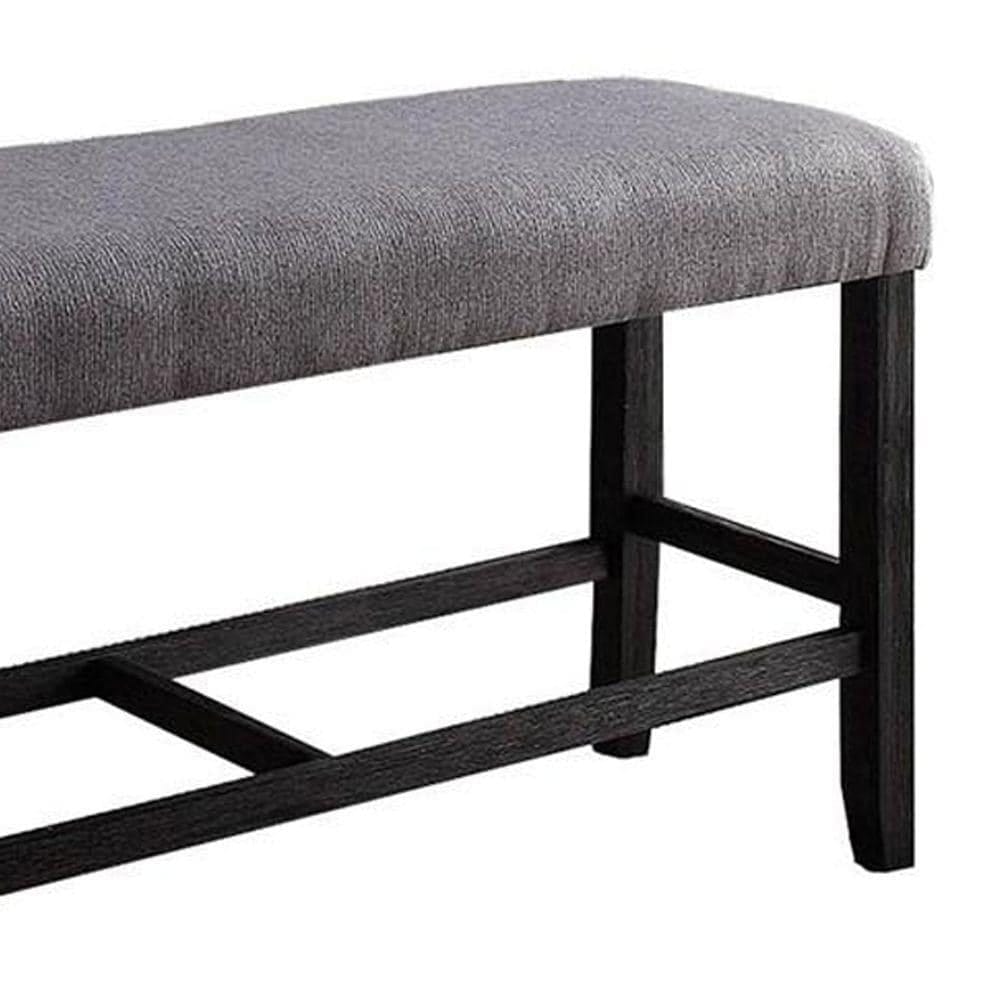 Espresso Wood Counter Height Bench - Comfortable Dining Seat