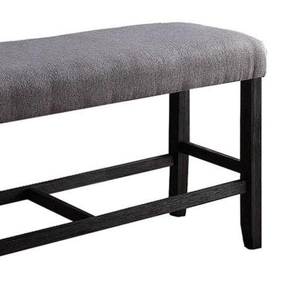 Espresso Wood Counter Height Bench - Comfortable Dining Seat