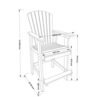 HDPE Patio Seating Set of 2 for Your Garden and Poolside Area