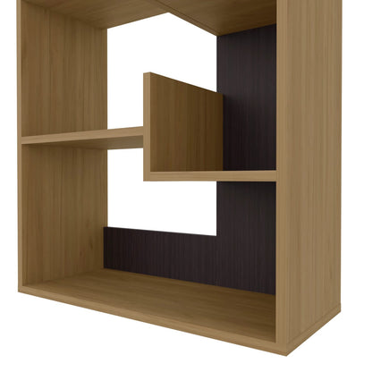Natural Wood Ten Shelf Display Shelving Unit for Living Room Storage