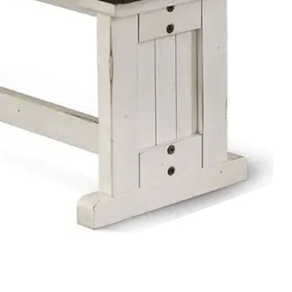 Rustic Mahogany Side Bench for Dining Room Storage