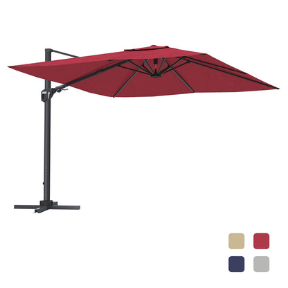 11FT Square Patio Umbrella - Red, Weather-Ready Shade