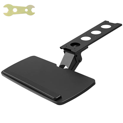 Adjustable Keyboard Tray Under Desk - 25x9.8 Inch Black MDF Metal