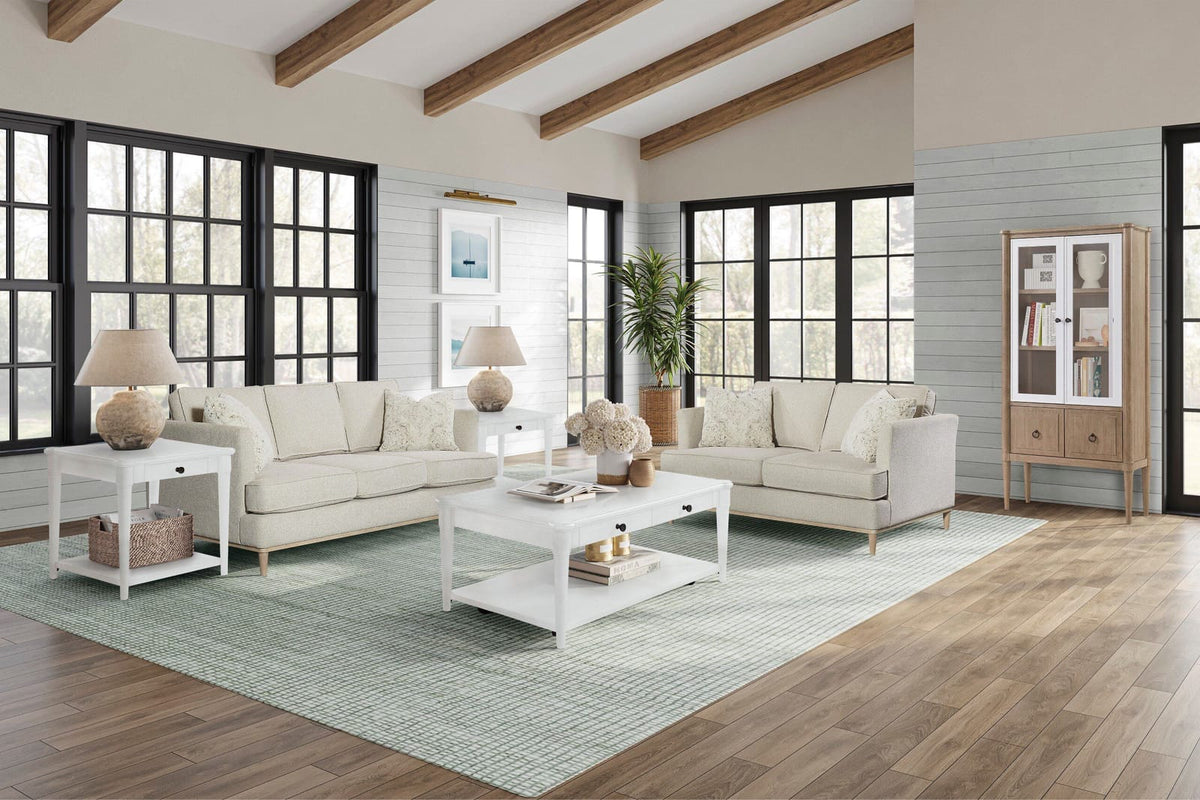 White End Table With Storage Drawer - 24" x 26" for Living Room