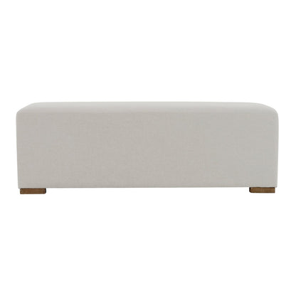White Rectangle Ottoman - 50" x 20" Wood Frame for Living Room