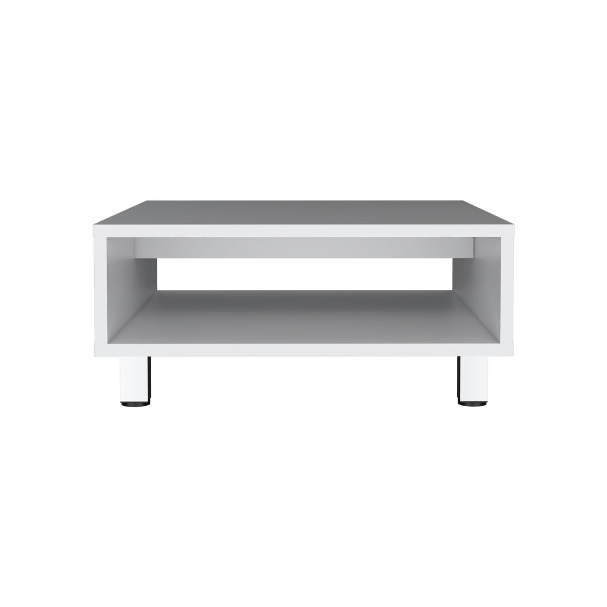 Coffee Table - 1 Shelf, White, Modern Design