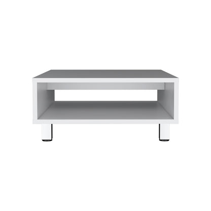 Coffee Table - 1 Shelf, White, Modern Design