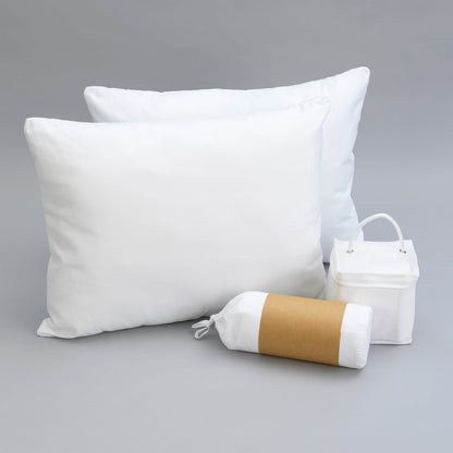 King Bedding Bundle - White Cotton Sheets & Pillows