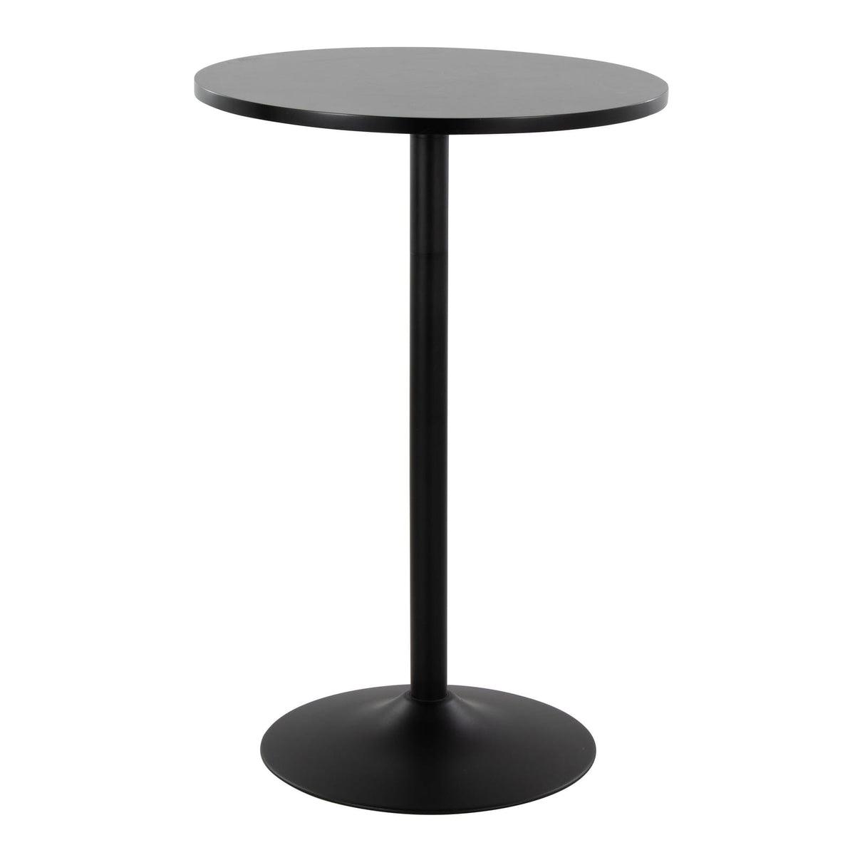 Mid-Century Modern Dining Table Adjustable Height Black Metal and Wood