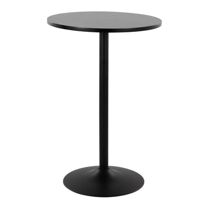 Mid-Century Modern Dining Table Adjustable Height Black Metal and Wood
