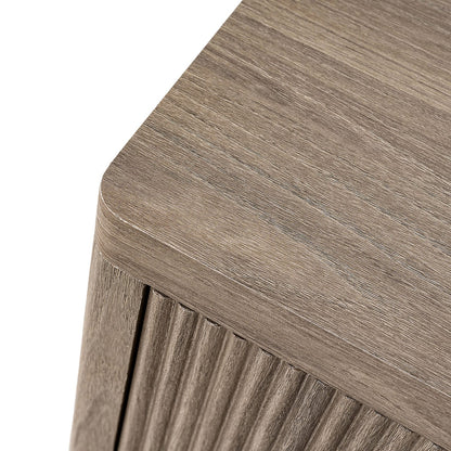 Ash Brown Nightstand with Drawer Storage - Large Modern Side Table