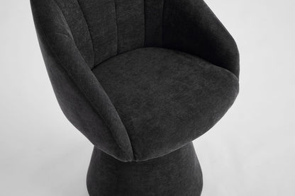 Gray Chenille Swivel Accent Armchair - Comfy Vanity Chair for Living Room