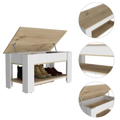 Multicolor Particle Board Storage Bench for Entryway Shoe Rack