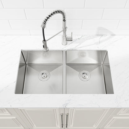 33"x19" Stainless Steel Kitchen Sink - Gray, Undermount Style