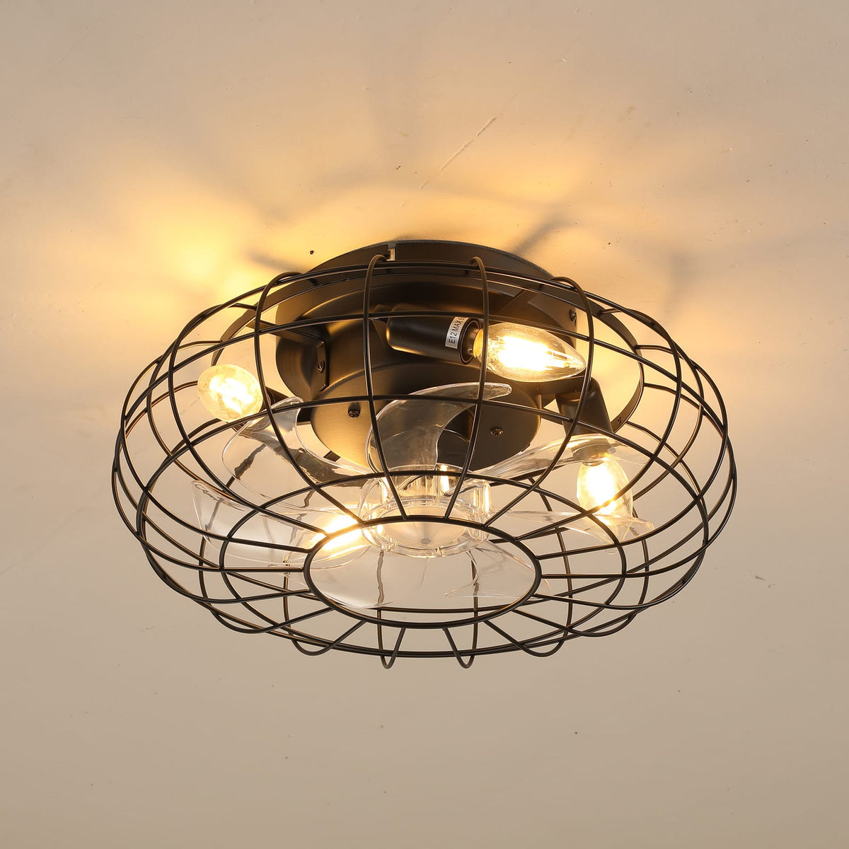 15.7" Low Profile Bladeless Ceiling Fan with Lights - Matte Black