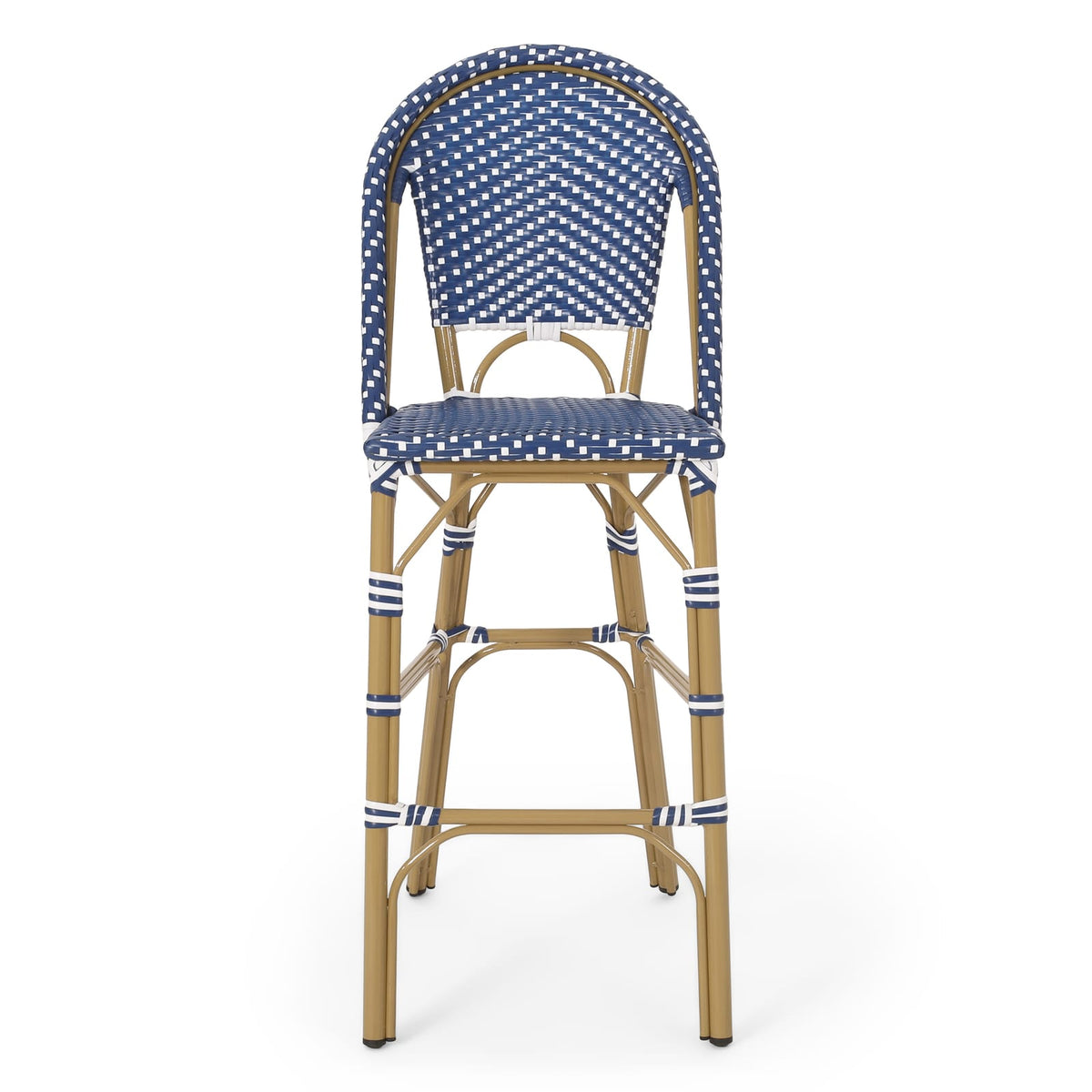Teal Blue White 2 Person Patio Barstool Set Aluminum Frame
