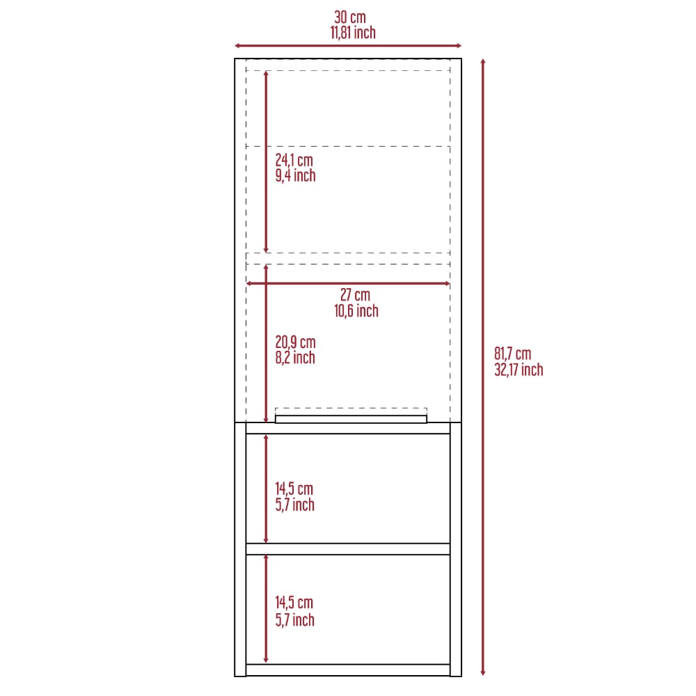 Black Medicine Cabinet - 32" Tall Storage Unit