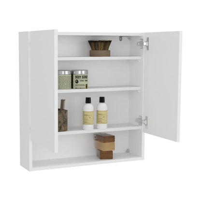 Modern White Particle Board Bathroom Storage Cabinet with Mirrors