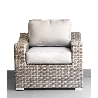 Modern Grey Mix Wicker Outdoor Sectional Patio Set with Cushions