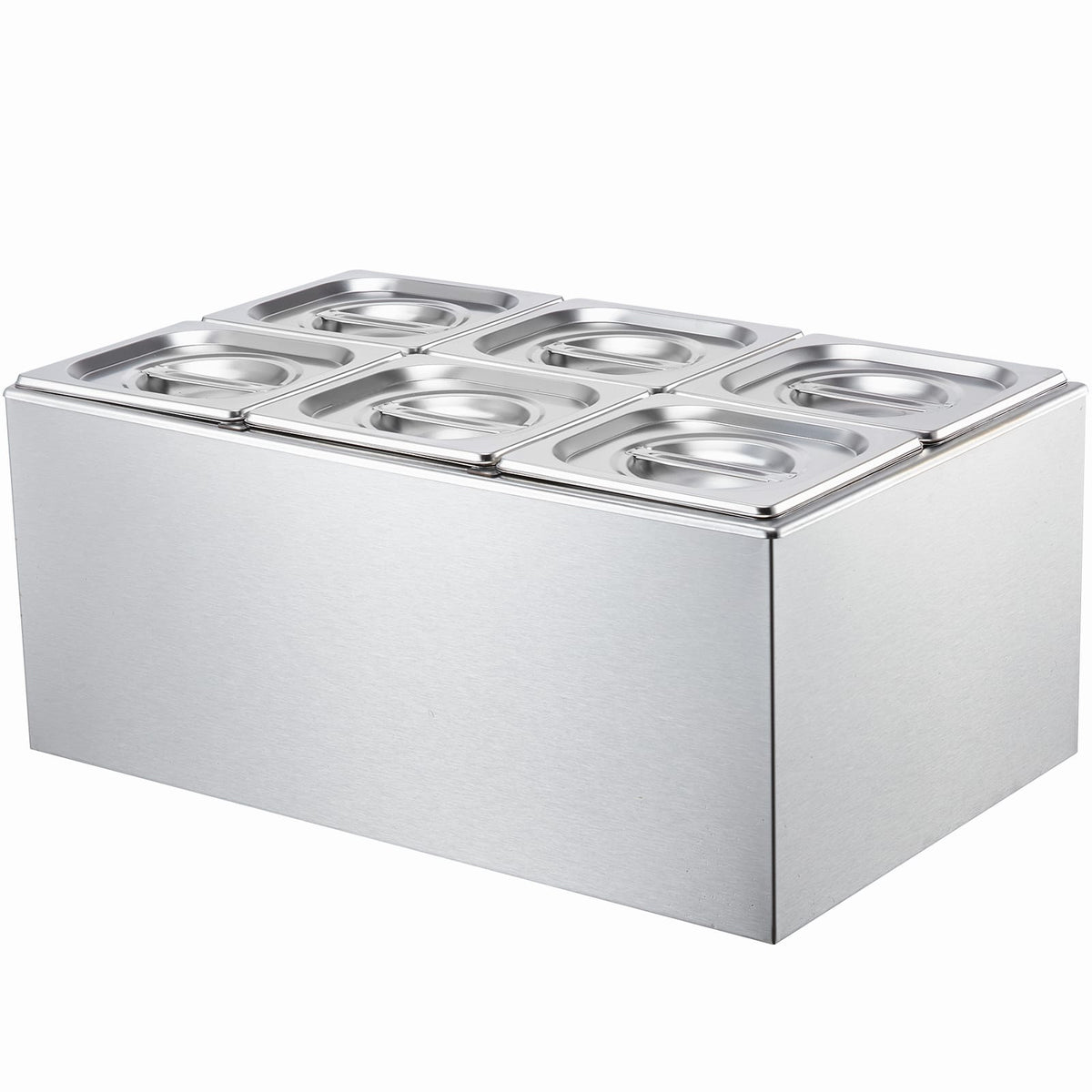 Commercial Food Warmer - 6 Pan Stainless Steel Buffet, 14.3QT