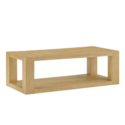 48 Inch Natural MDF Coffee Table - Rectangular Living Room Table