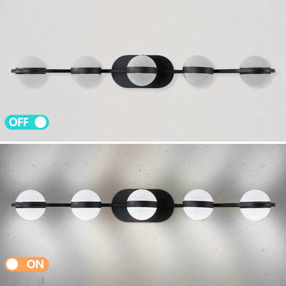Modern Black Iron Bathroom Vanity Light - 5 Bulb LED