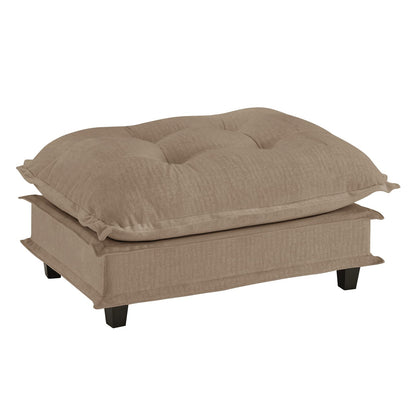 Light Coffee Chenille Ottoman - 38.98" L Storage Accent Piece