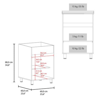 Demolotion Utility Sink Cabinet - Dual Compartments, White
