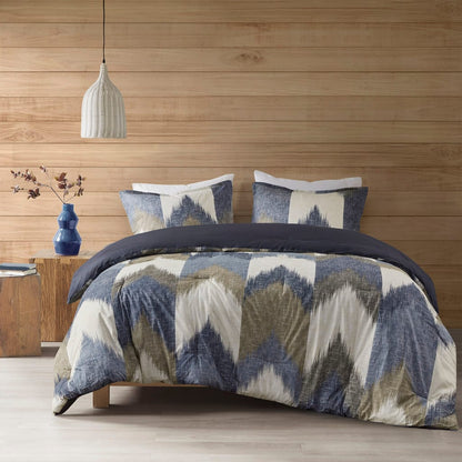 Navy Polyester Comforter Set - King/Cal King