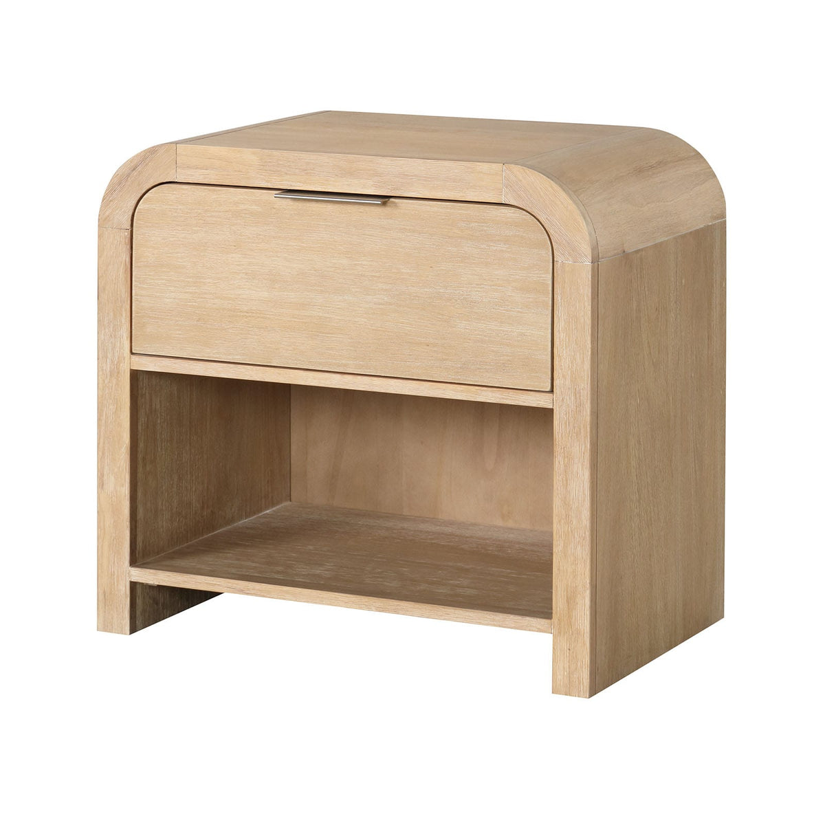 Natural Engineered Wood Bedside Cabinet - 28" x 17"