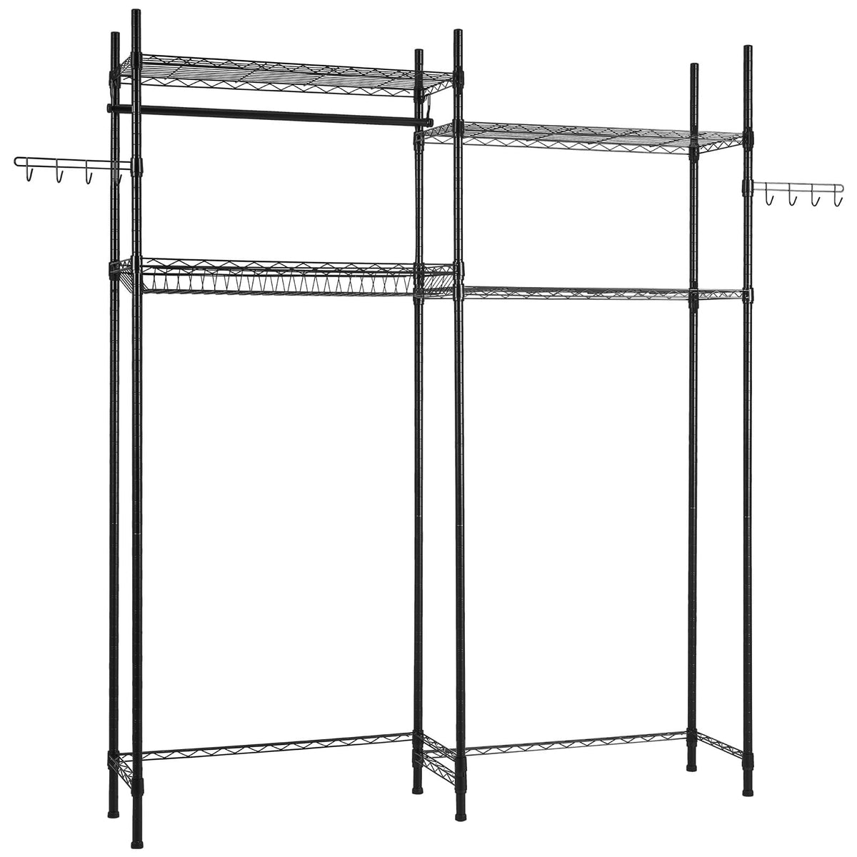 4 Tier Over Washer Dryer Shelf - Black Laundry Storage Rack for Living Room