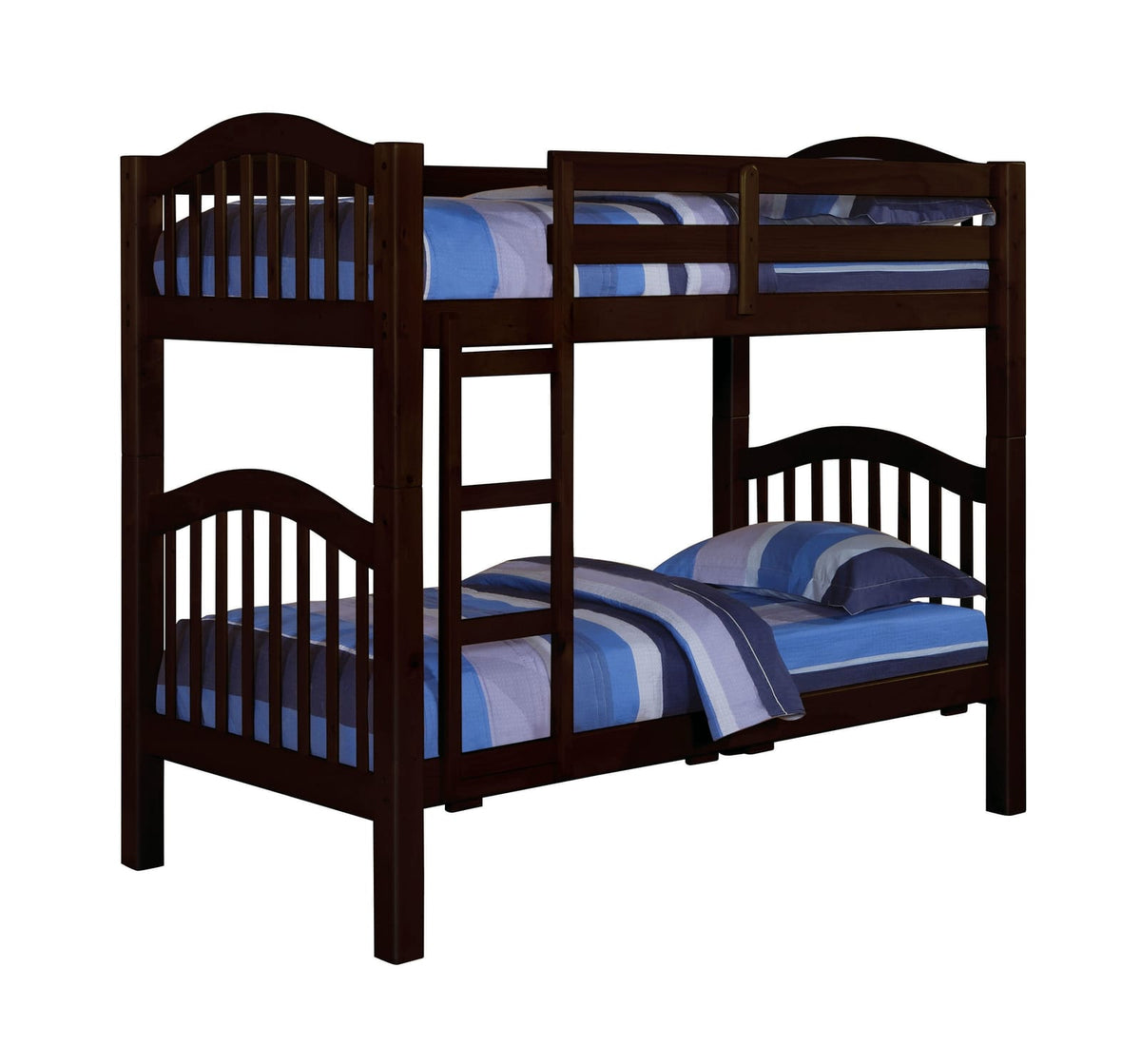 Espresso Twin Over Twin Bunk Bed for Bedrooms