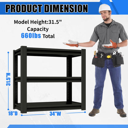 Heavy-Duty 20-30 Gallon Fish Tank Stand - Black Metal Shelf