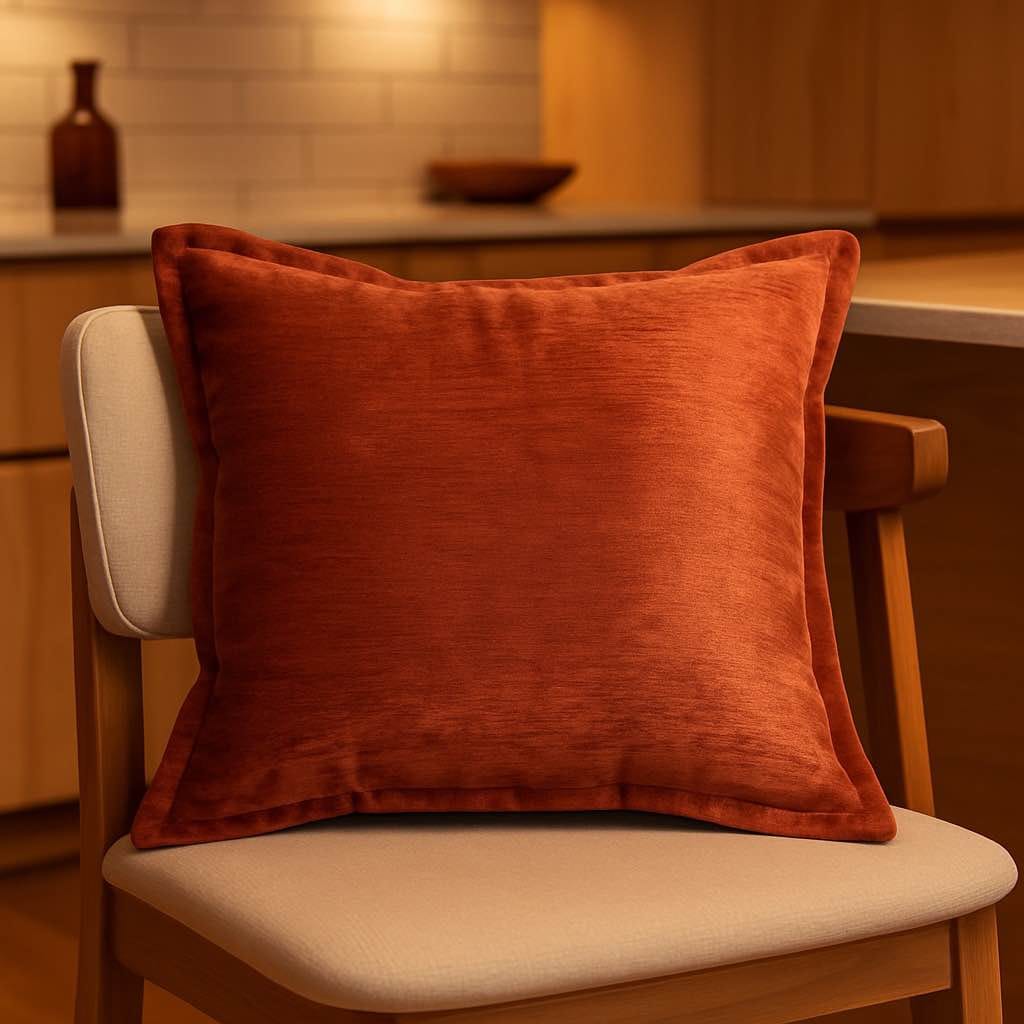 Reddish Brown Polyester Velvet Throw Pillow 20x20