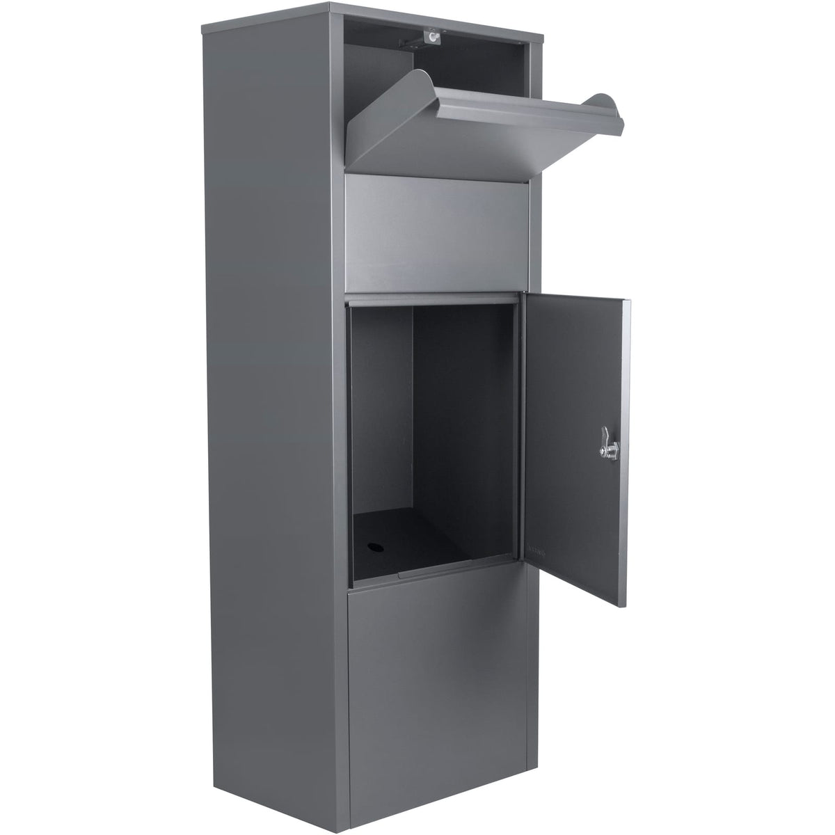 Large Locking Parcel Drop Box - Gray Steel