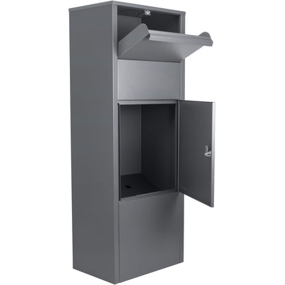 Large Locking Parcel Drop Box - Gray Steel